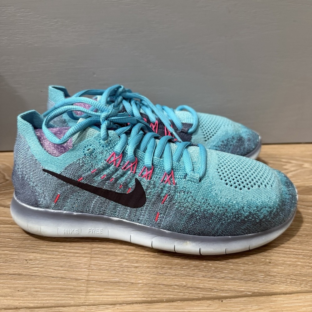 Nike Free RN Flyknit Womens Running Shoes Photo Blue 880844-400 Size 6